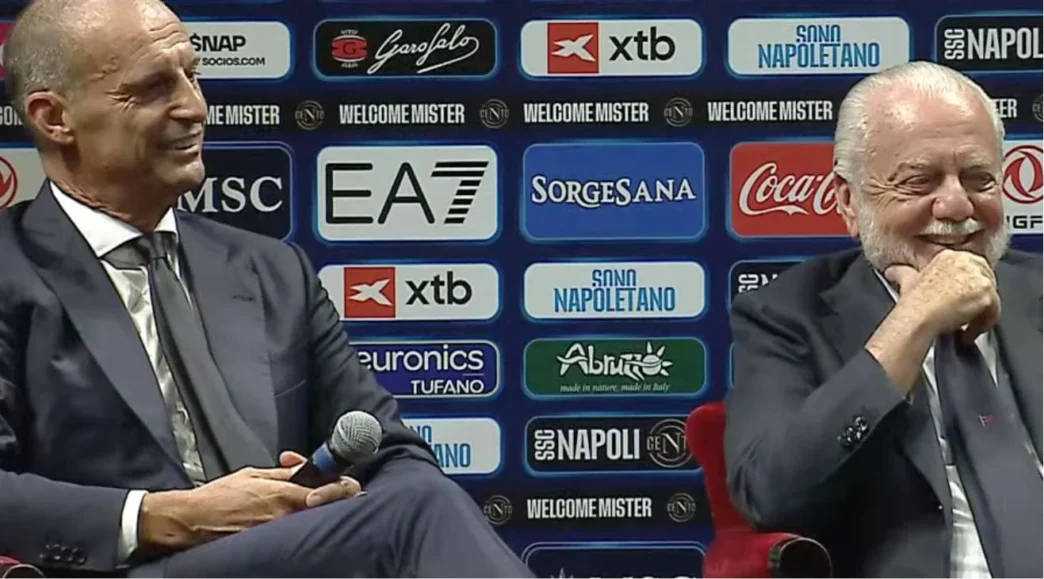 De Laurentiis e Allegri: "Sceneggiate per i giornalisti"